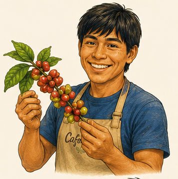 Pizcador de café en Coatepec, Veracruz